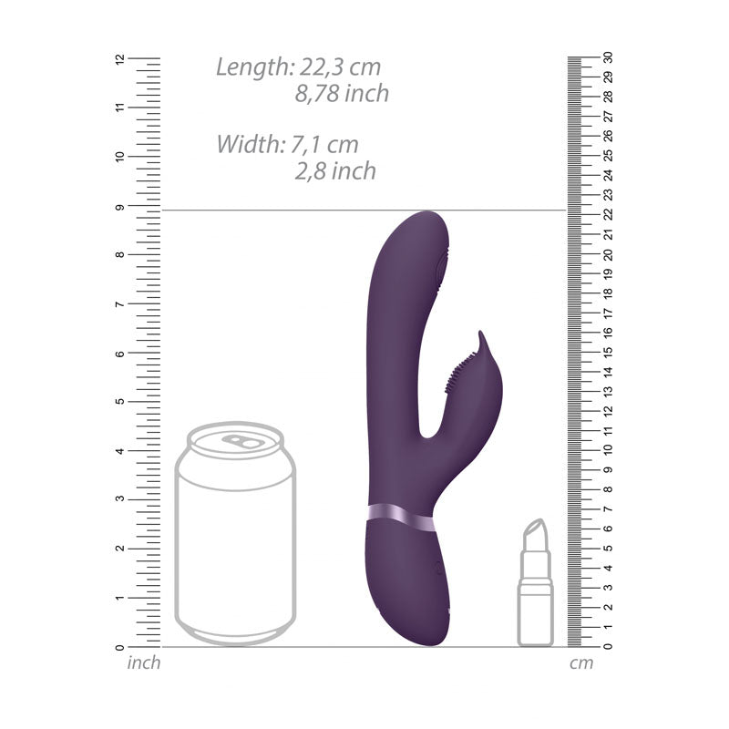 VIVE Aimi - Purple - Purple 22.3 cm USB Rechargeable Rabbit Vibrator-VIVE029PUR