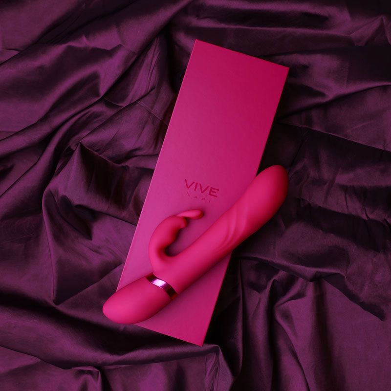 VIVE Nari - Pink - Pink 24.1 cm USB Rechargeable Rabbit Vibrator-VIVE053PNK