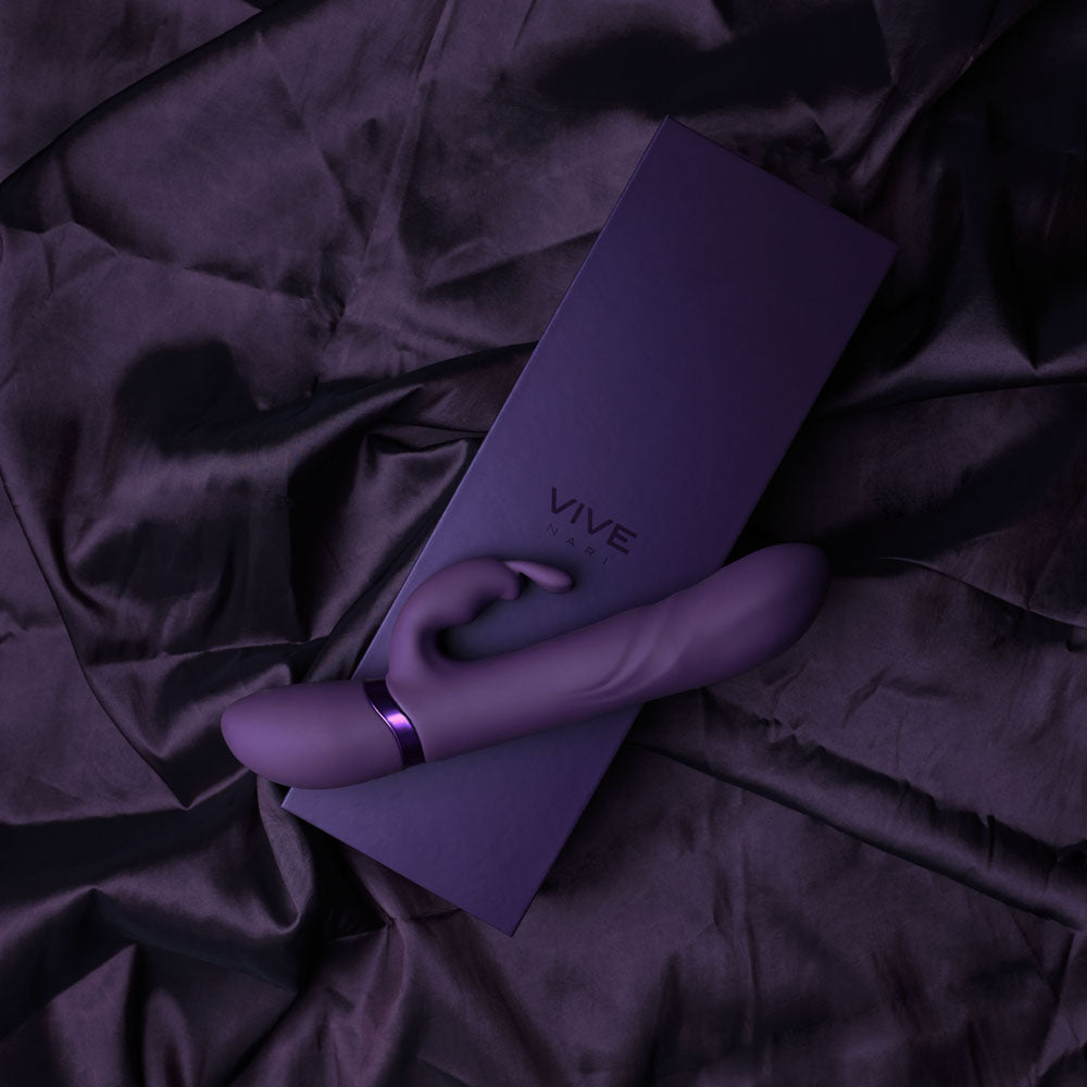 VIVE Nari - Purple - Purple 24.1 cm USB Rechargeable Rabbit Vibrator-VIVE053PUR