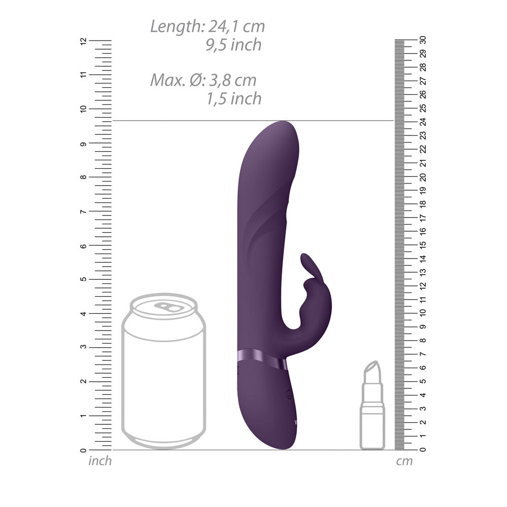 VIVE Nari - Purple - Purple 24.1 cm USB Rechargeable Rabbit Vibrator-VIVE053PUR