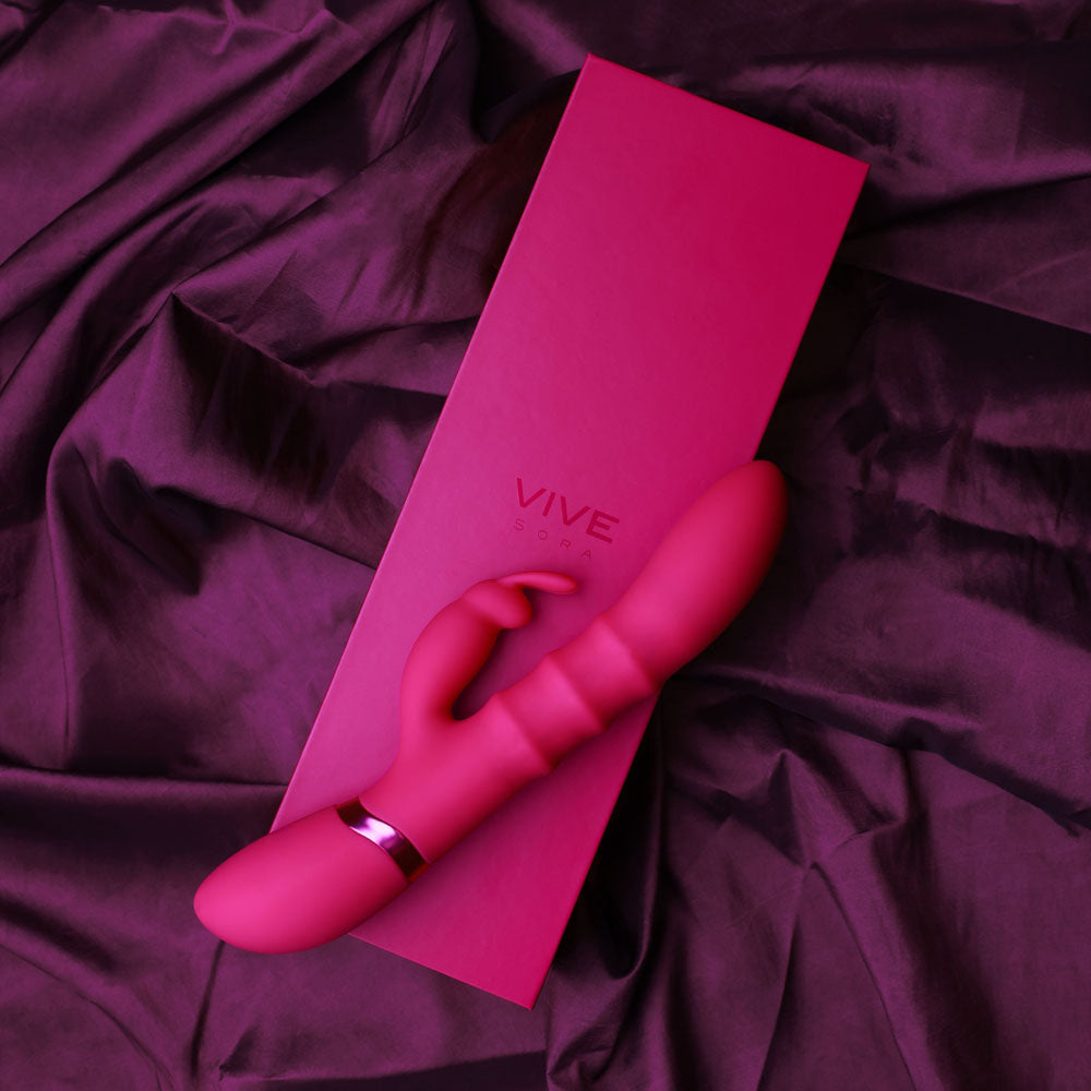 VIVE Sora - Pink - Pink 24.2 cm USB Rechargeable Rabbit Vibrator-VIVE054PNK