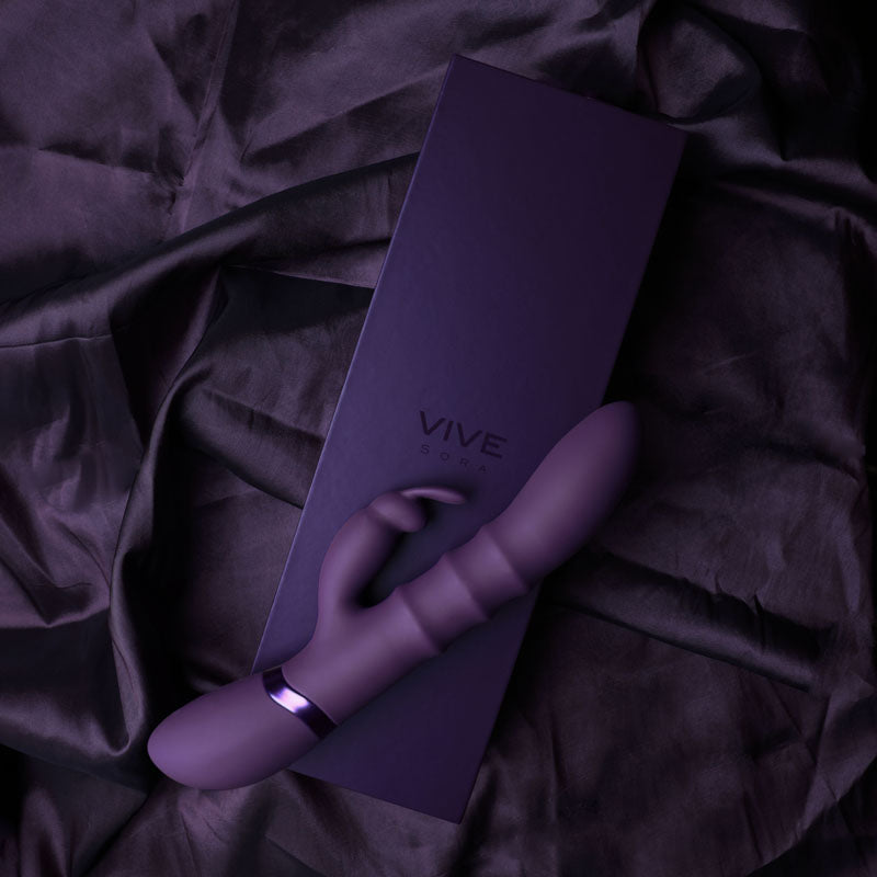 VIVE Sora - Purple - Purple 24.2 cm USB Rechargeable Rabbit Vibrator-VIVE054PUR