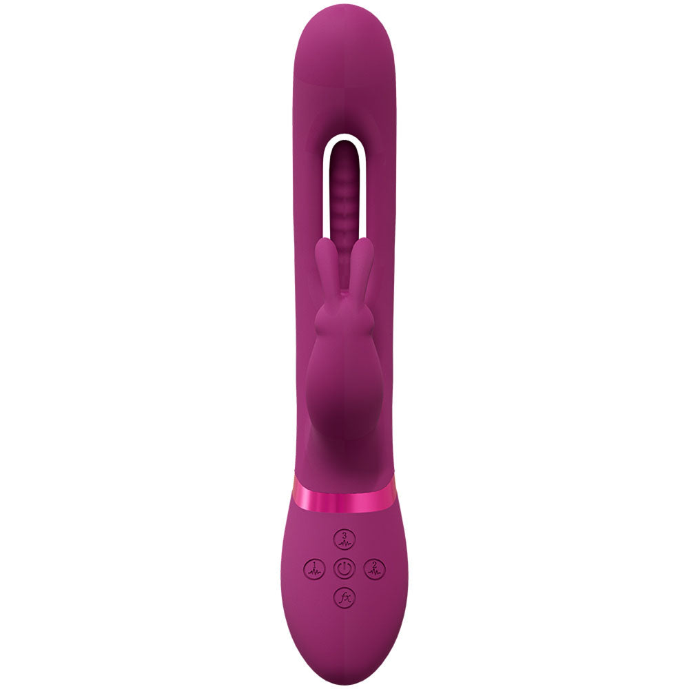 VIVE Mika - Pink - Pink 23.2 cm USB Rechargeable Rabbit Vibrator with Flapping Shaft-VIVE057PNK