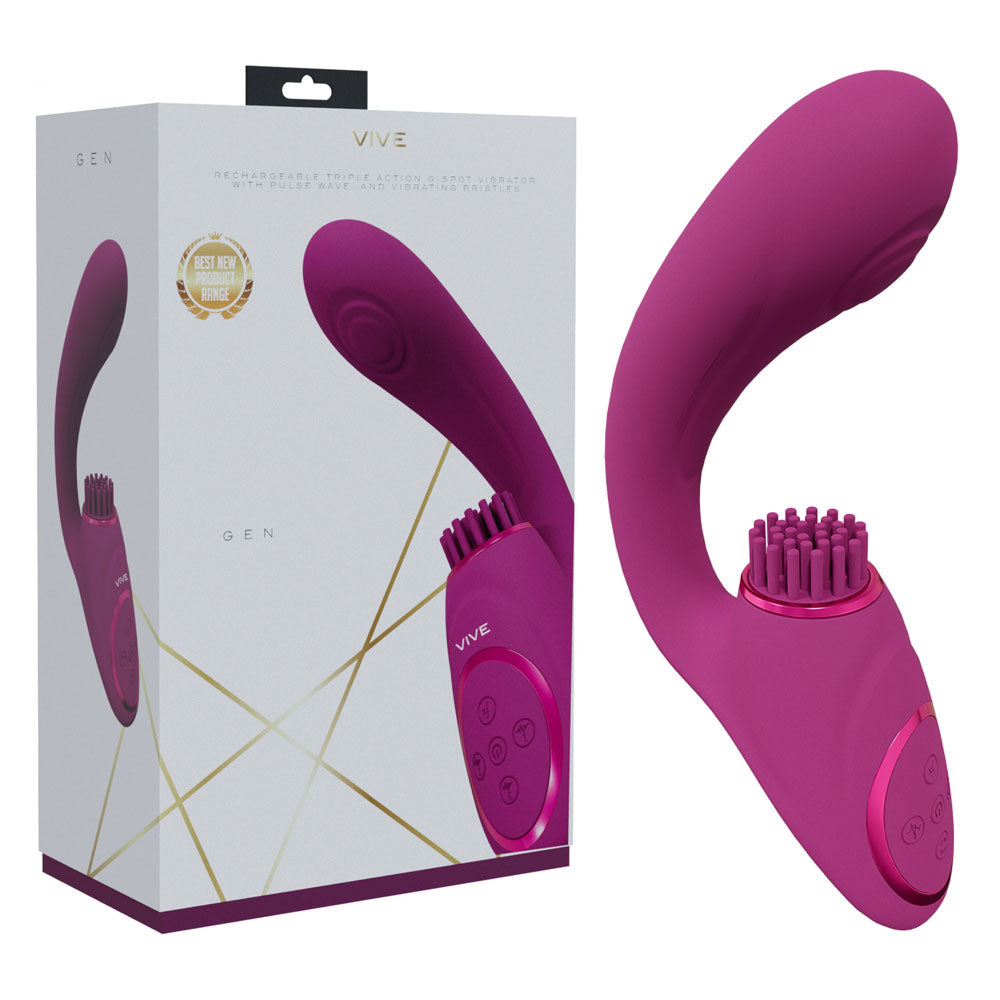 VIVE Gen - Pink - Pink USB Rechargeable Triple Motor Vibrator-VIVE061PNK