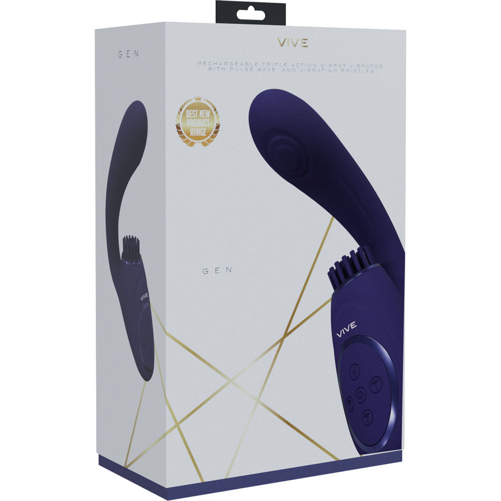 VIVE Gen - Purple - Purple USB Rechargeable Triple Motor Vibrator-VIVE061PUR