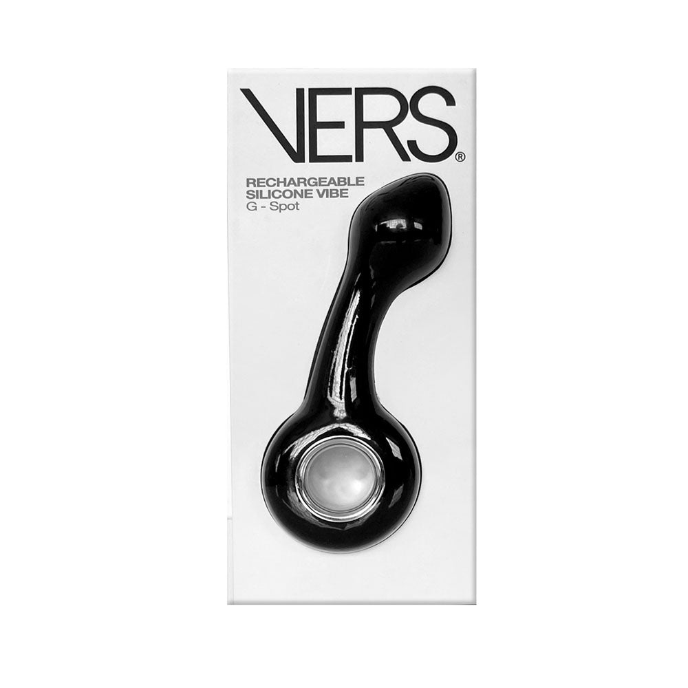 VERS Rechargeable Silicone G Spot Vibe - Black 13.8 cm USB Rechargeable Vibrator-VRS-2202