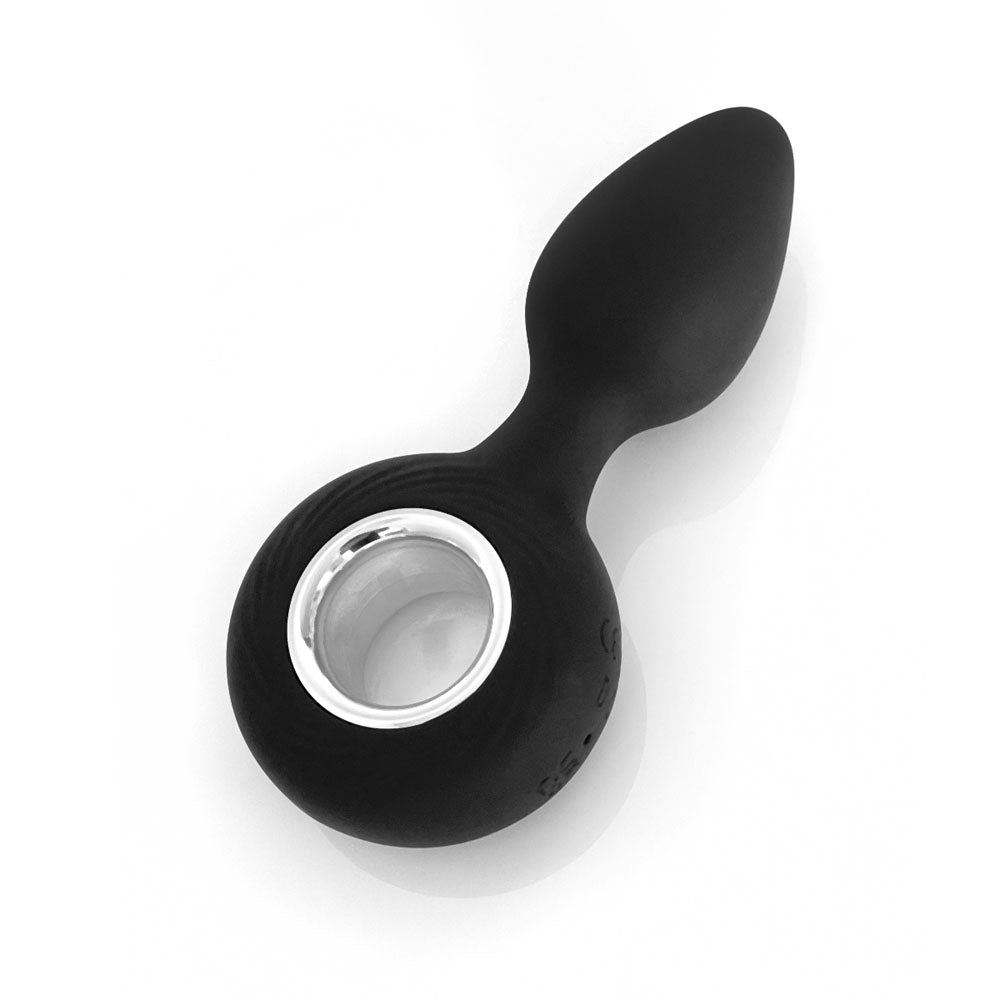 VERS Rechargeable Silicone Plug Vibe - Black 12.5 cm USB Rechargeable Vibrating Butt Plug-VRS-2203