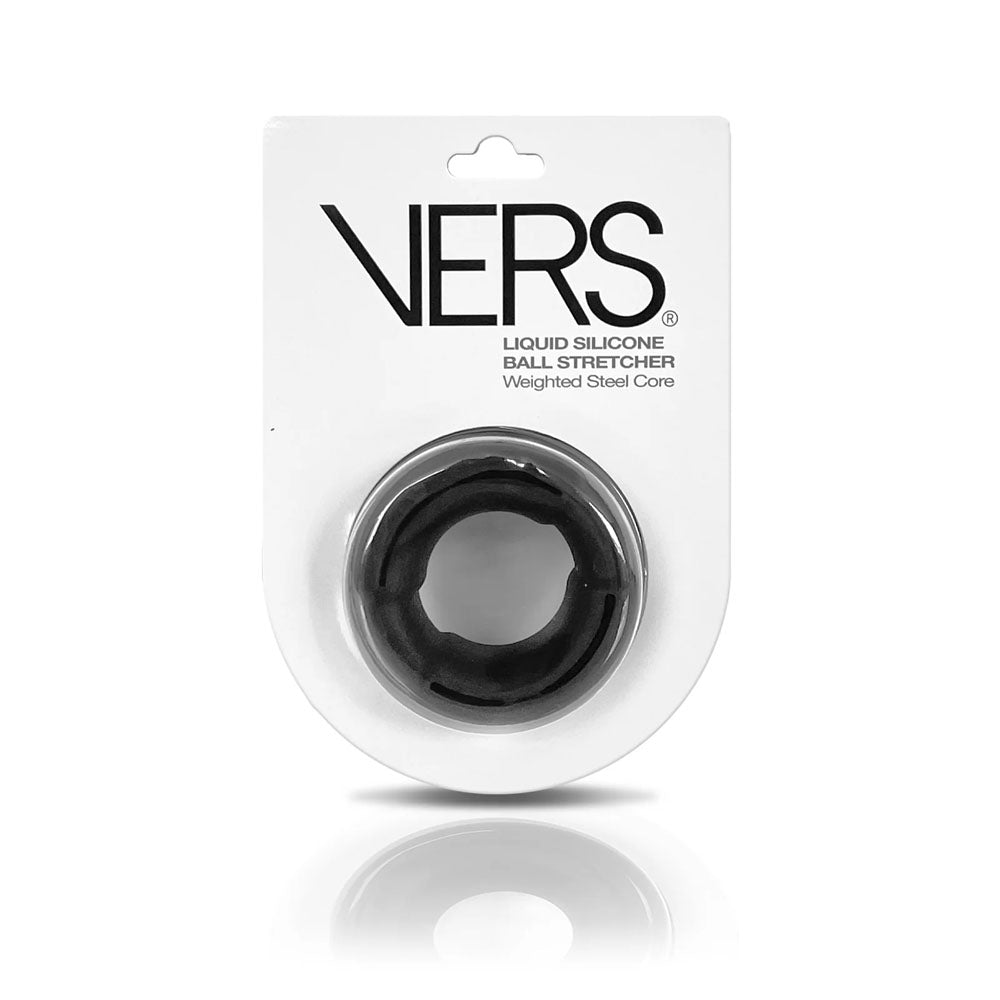 VERS Liquid Silicone Weight Steel Core Ball Stretcher - Black Ball Stretcher Ring with Steel Core-VRS-2207