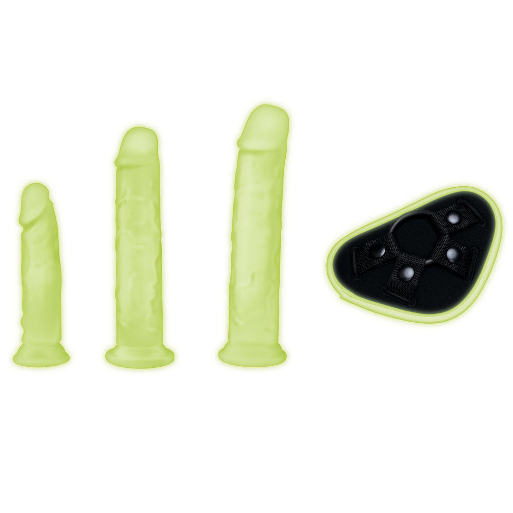 WhipSmart Glow In The Dark 4pc Pegging Kit - Glow In Dark Strap-On Kit-WS1048