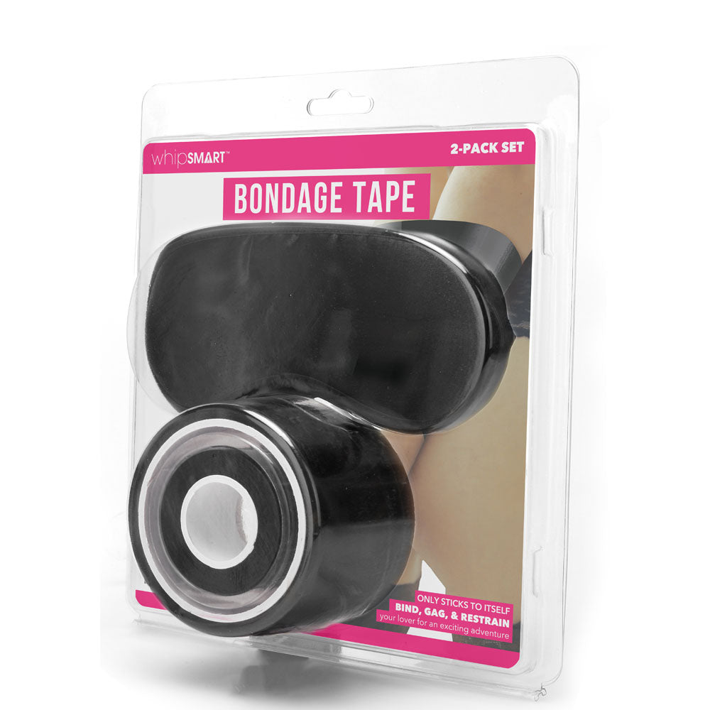 WhipSmart Bondage Tape - Black 30 Metre - With Bonus Eye Mask-WS1060-BLK