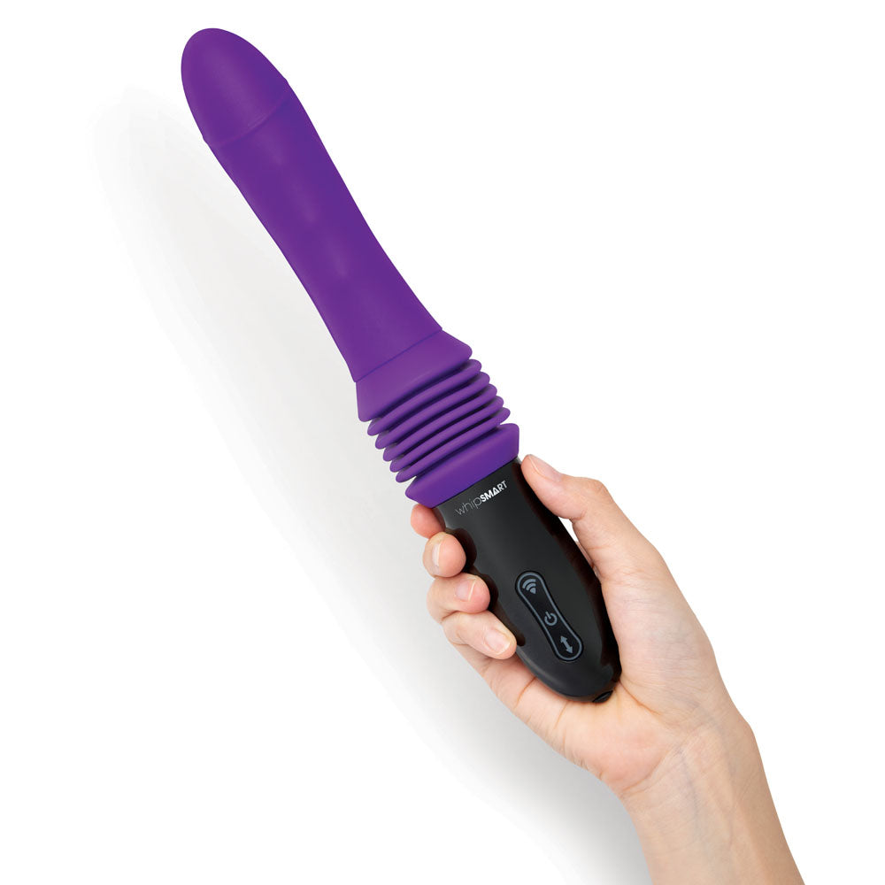 WhipSmart Thrusting Sex Machine - Purple 23 cm USB Rechargeable Thrusting Vibrator with Suction Mount-WS1065