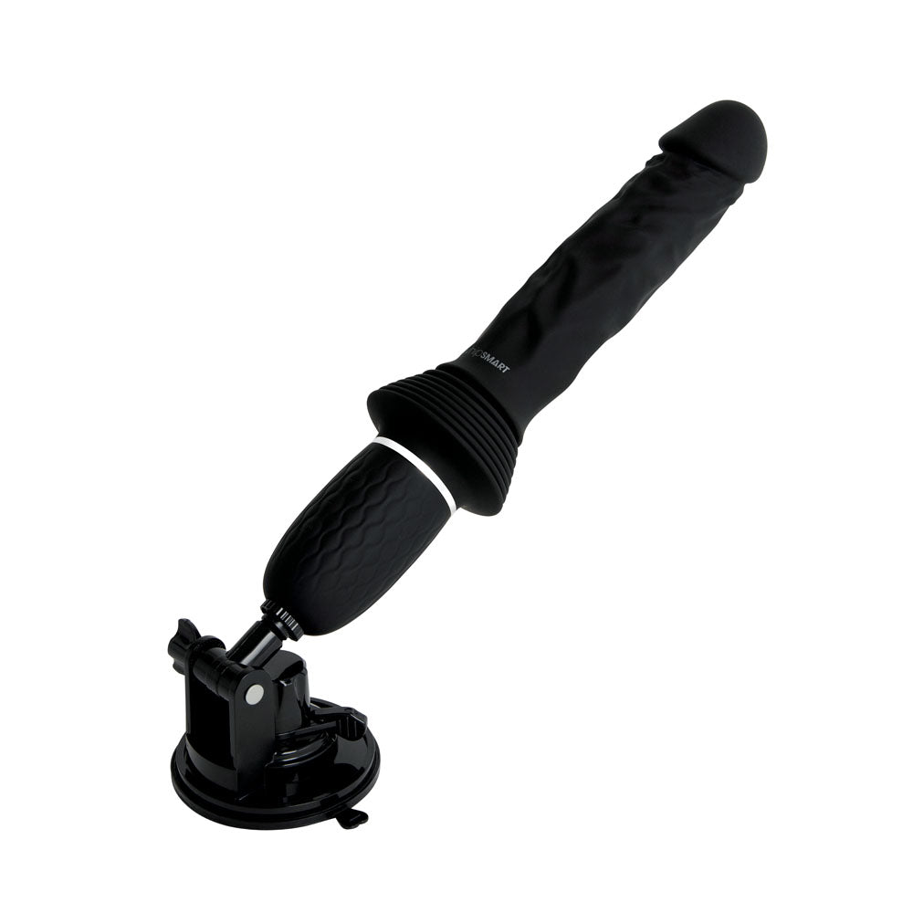 WhipSmart Thrusting Cock - Black 30 cm USB Rechargeable Thrusting Vibrator with Suction Mount-WS1066