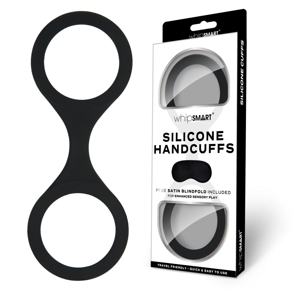 WhipSmart Silicone Handcuffs - Black-(ws1500)