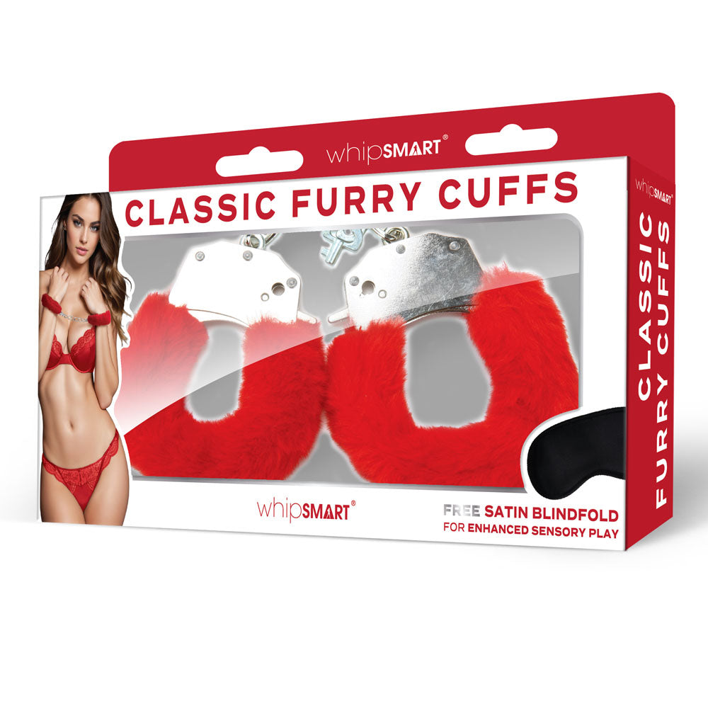 WhipSmart Classic Furry Cuffs - Red-(ws1507)