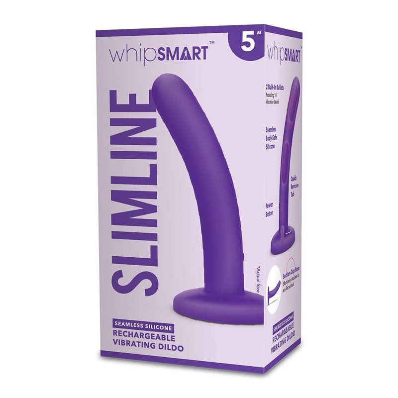 WhipSmart 5 Slimline Rechargeable Vibrating Dildo - Purple 12.7 cm USB Rechargeable Dildo-WS3011-PUR