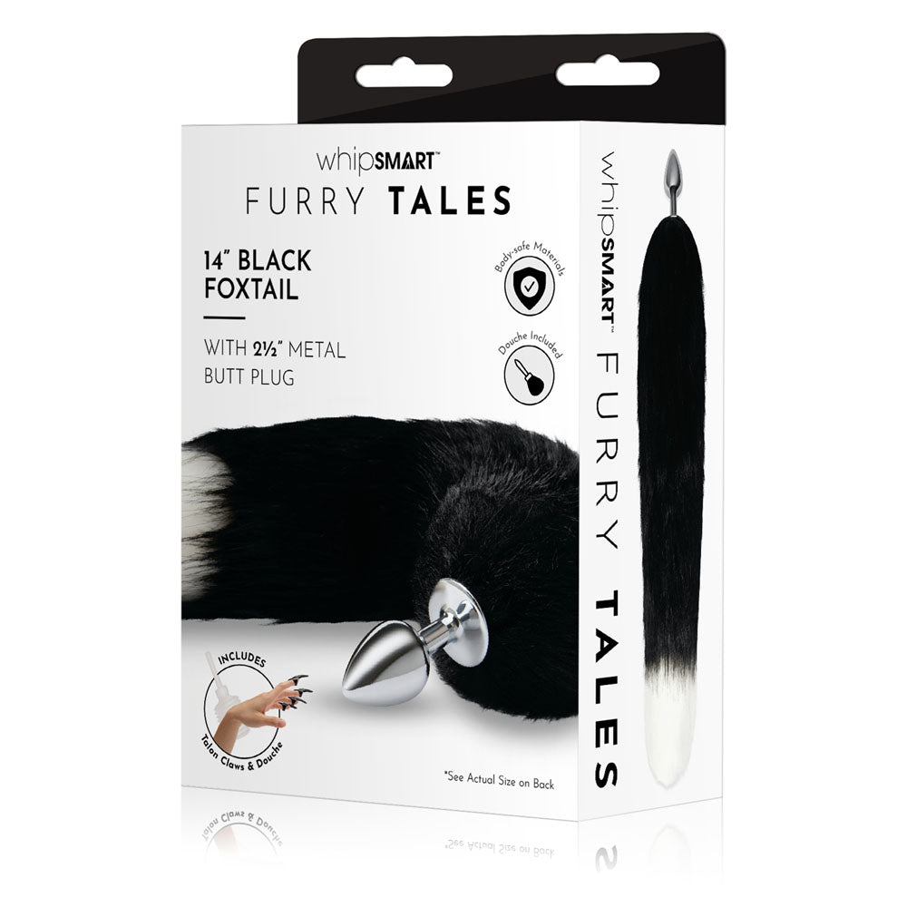 WhipSmart Furry Tales 14 Inch Black Fox Tail-(ws3502)
