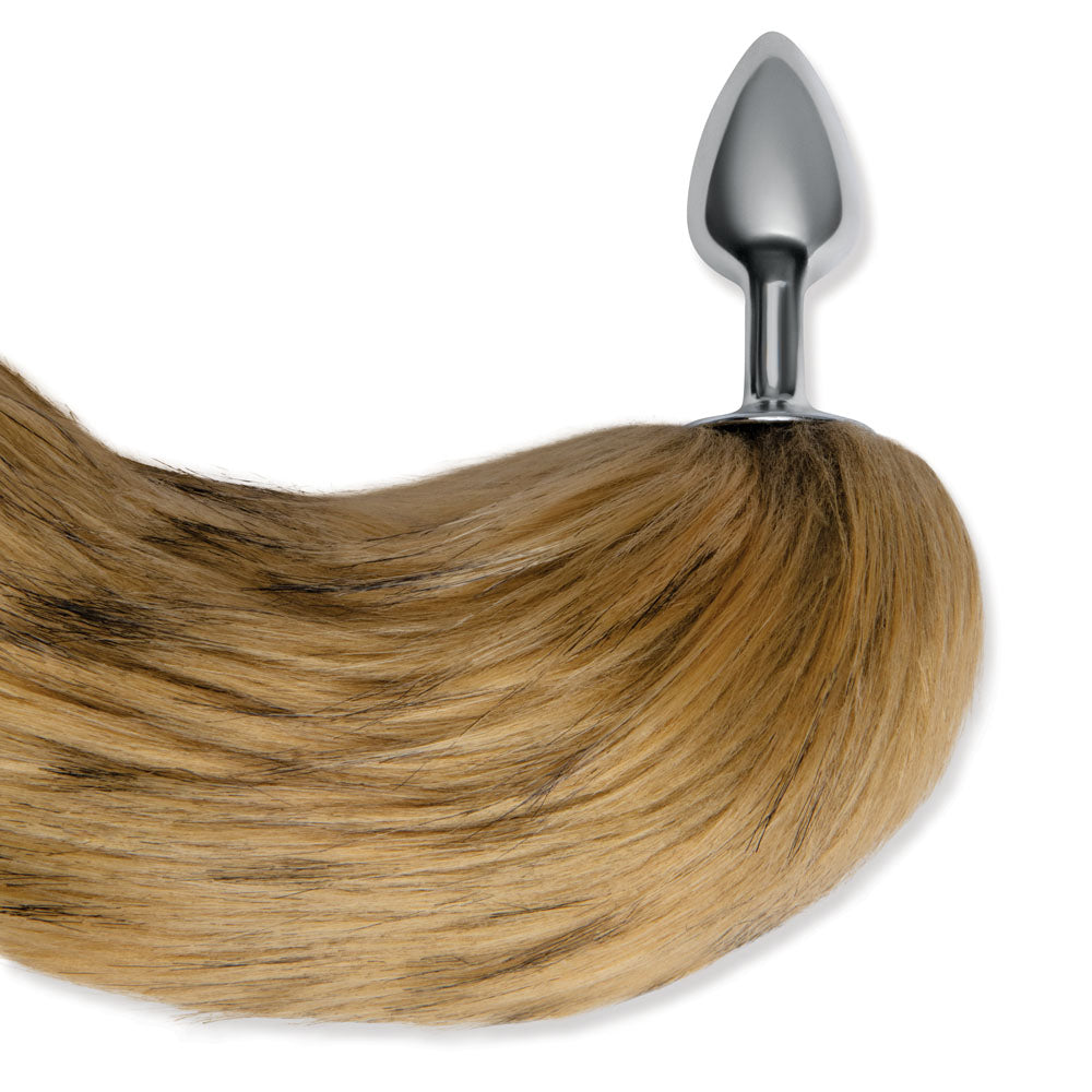 WhipSmart Furry Tales 14 Inch Brown Fox Tail - Metal 6.3 cm Butt Plug with Brown Fox Tail-WS3503