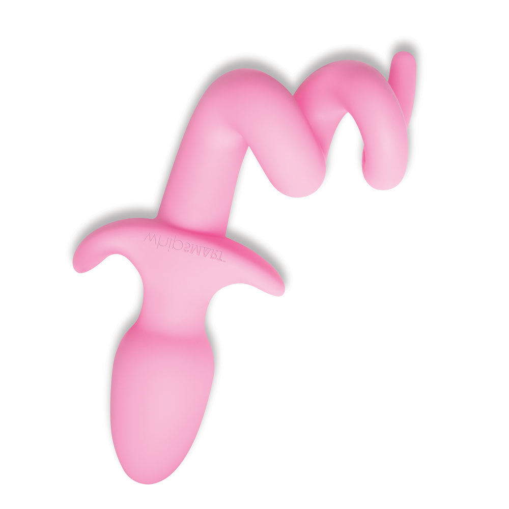 WhipSmart Furry Tales 3.5 Inch Silicone Piggy Tail Butt Plug - Pink 8.9 cm Butt Plug with Pig Tail-WS3509