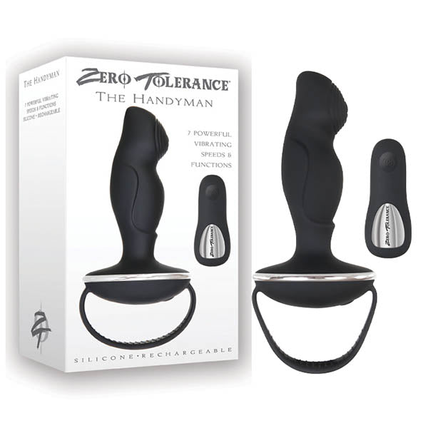 Zero Tolerance The Handyman - Black USB Rechargeable Vibrating Anal Plug with Remote-ZE-AP-4821-2