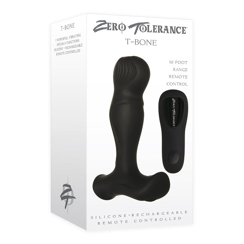 Zero Tolerance T-Bone - Black USB Rechargeable Vibrating Prostate Massager-ZE-AP-6030-2