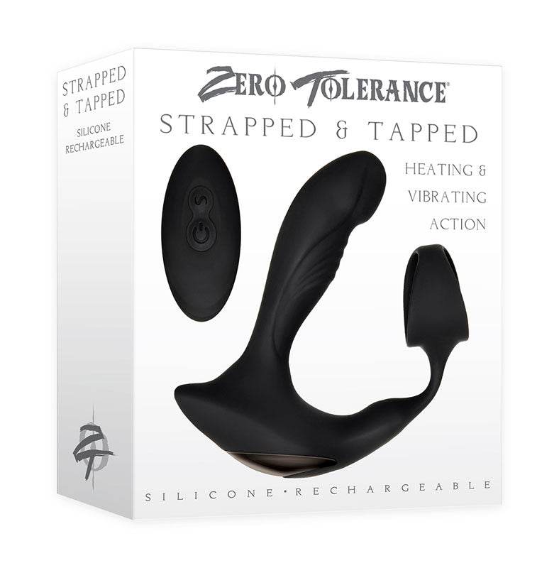 Zero Tolerance Strapped & Tapped - Black USB Rechargeable Heating Anal Plug with Cock Ring-ZE-AP-6290-2