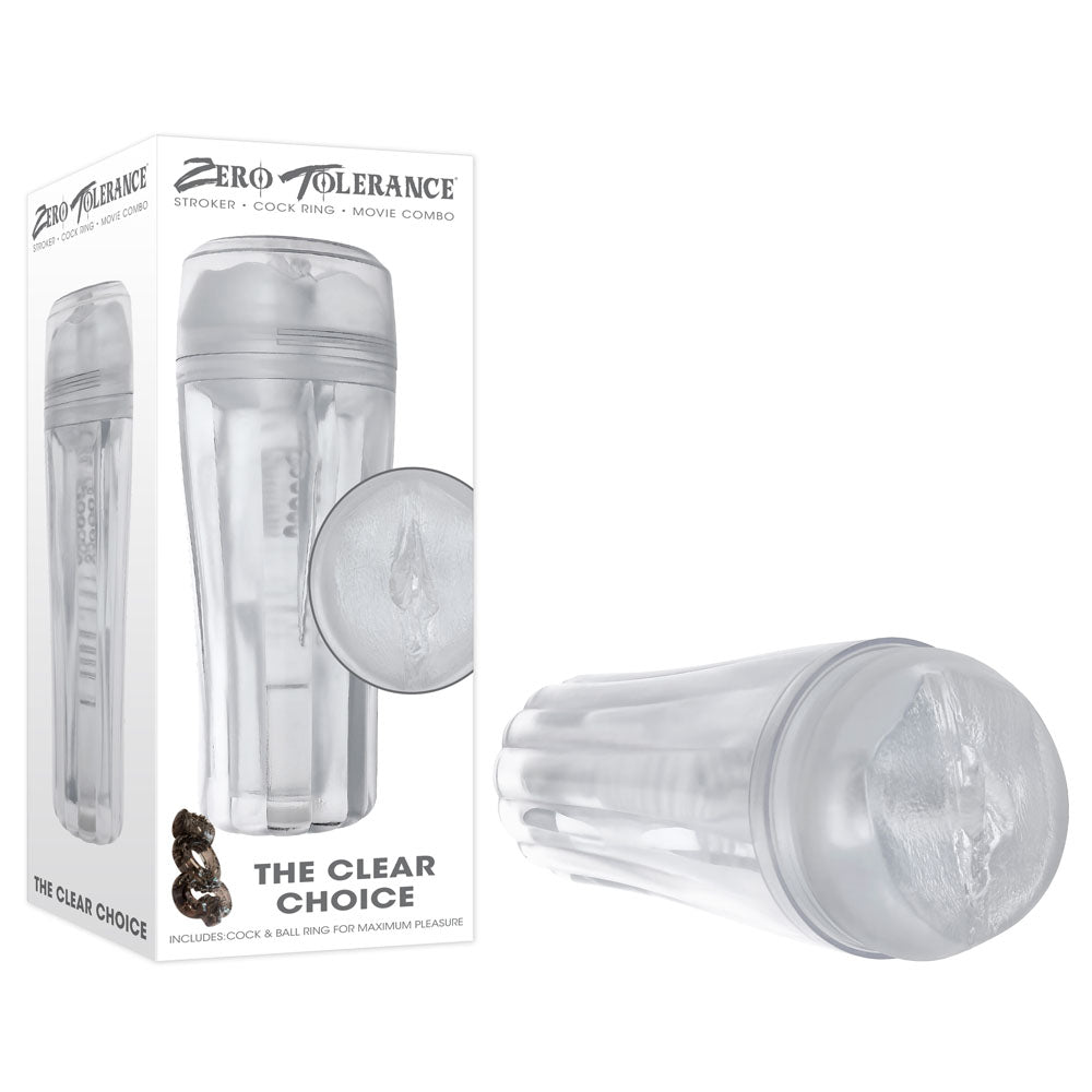 Zero Tolerance THE CLEAR CHOICE - Clear 21 cm Vagina Stroker-ZE-MS-3038-2