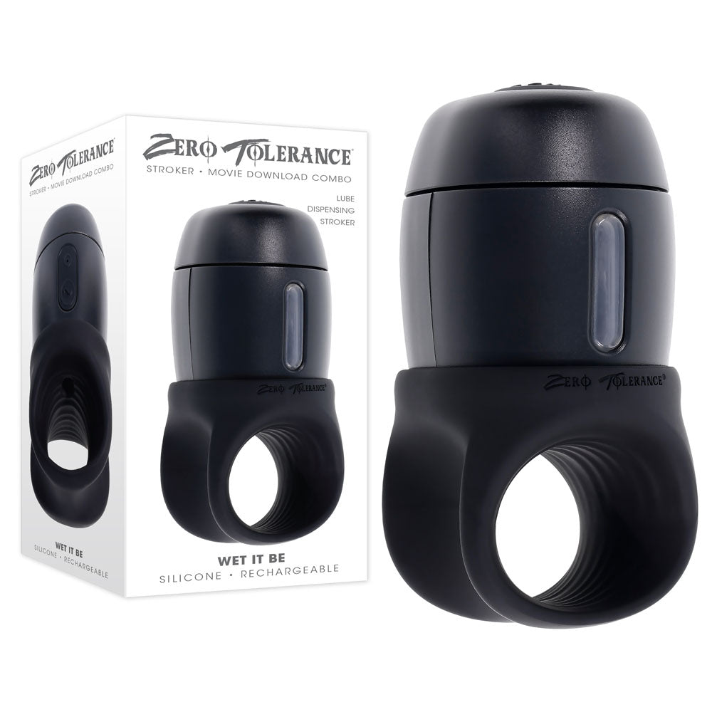 Zero Tolerance WET IT BE - Black USB Rechargeable Vibrating and Self Lubricating Stroker-ZE-RS-3953-2