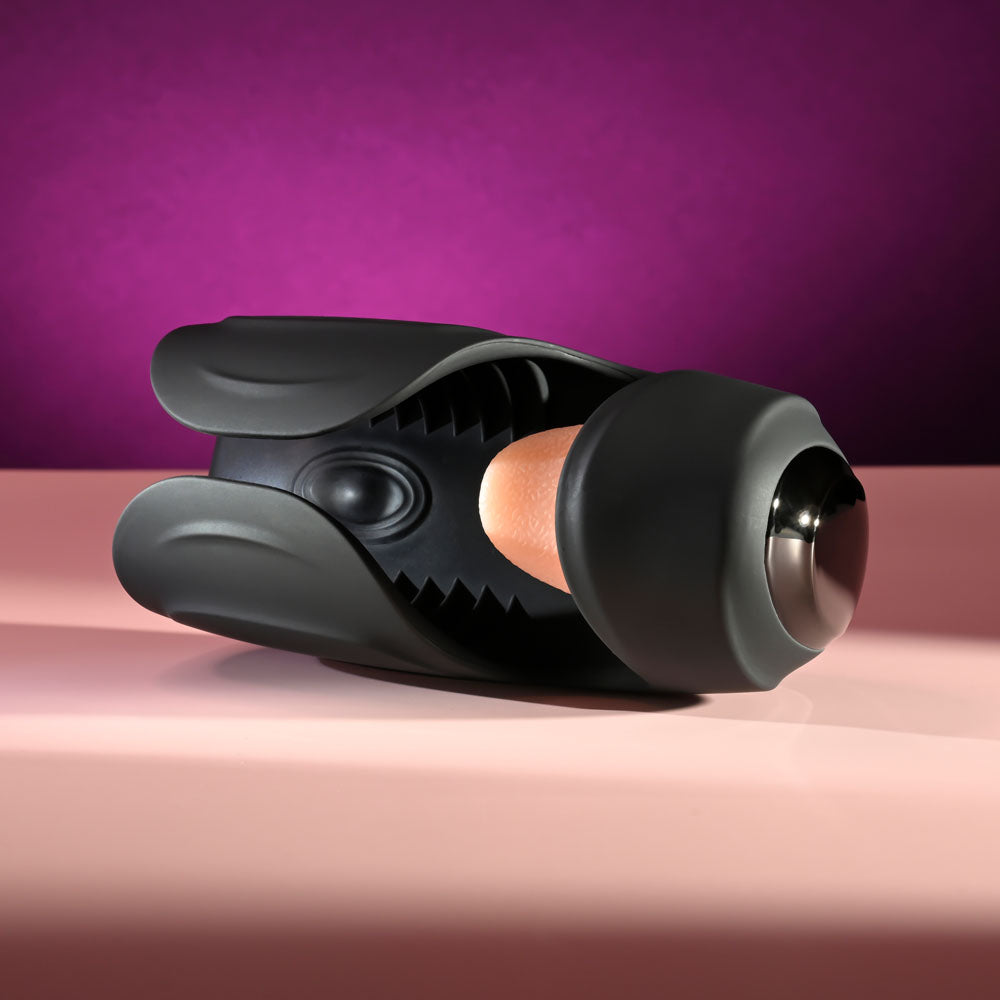 Zero Tolerance LICK THE TIP - Black USB Rechargeable Vibrating & Flicking Masturbator-ZE-RS-4134-2