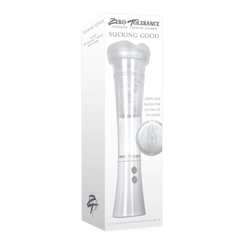 Zero Tolerance Sucking Good - White USB Rechargeable Vibrating Masturbator-ZE-RS-4982-2