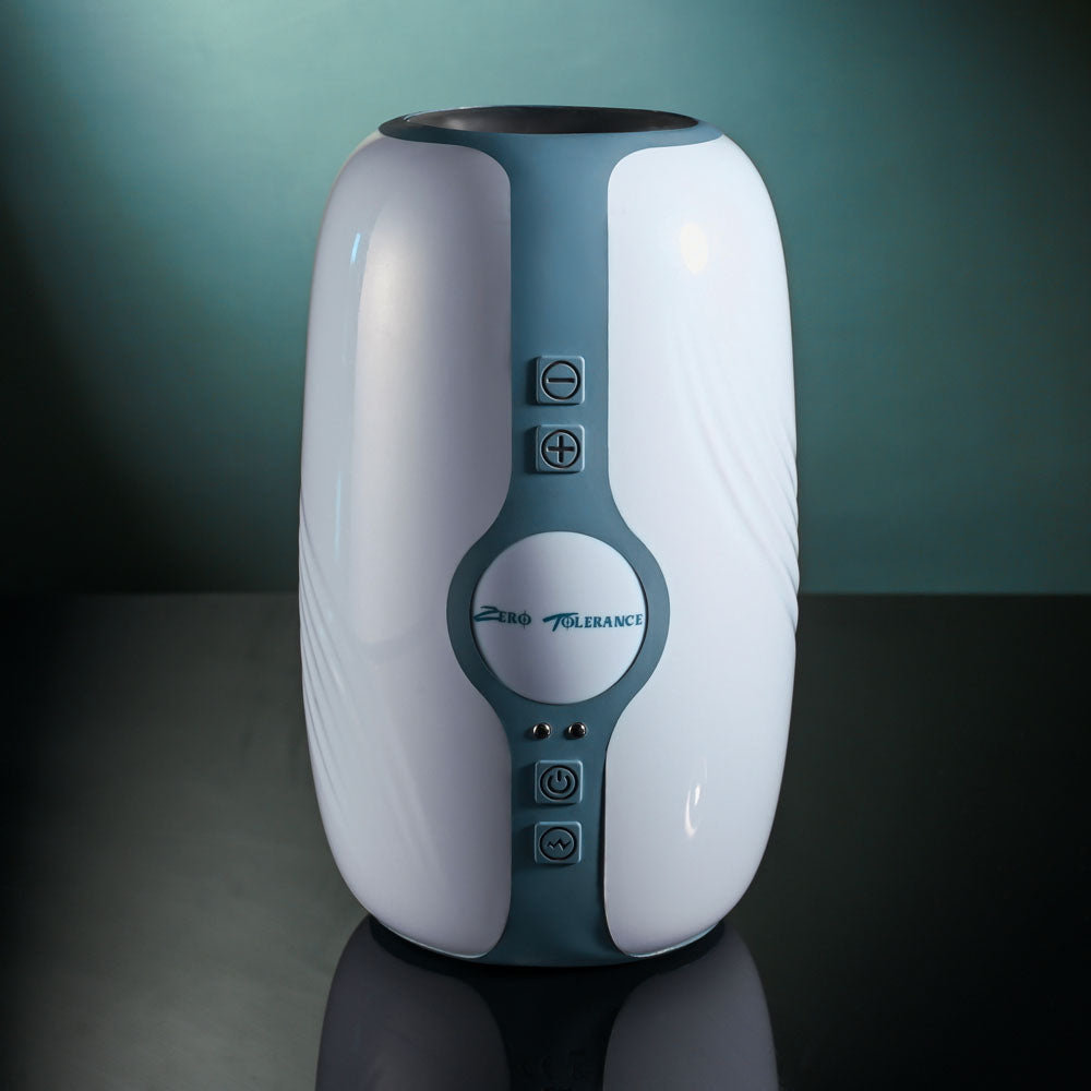 Zero Tolerance TOUCHDOWN - White 15 cm USB Rechargeable Vibrating & Tightening Stroker-ZE-RS-5100-2