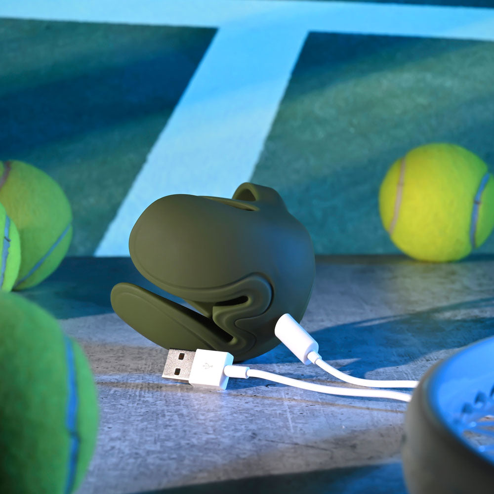 Zero Tolerance NUTTY BUDDY - Olive Green USB Rechargeable Vibrating Cock & Balls Ring-ZE-RS-5896-2