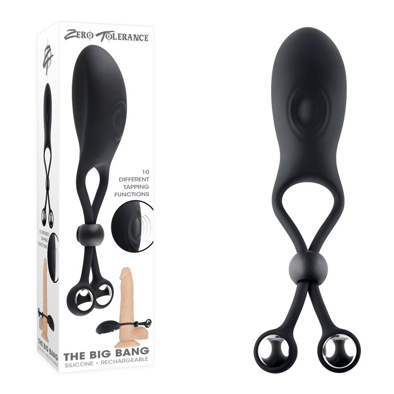 Zero Tolerance THE BIG BANG - Black USB Rechargeable Vibrating Lasso Cock Ring-ZE-RS-8256-2