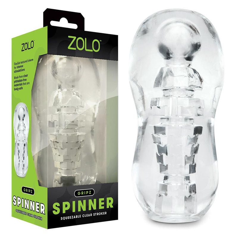 Zolo Gripz - Spinner - Clear Stroker Sleeve-ZO-6041