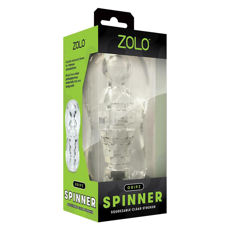 Zolo Gripz - Spinner - Clear Stroker Sleeve-ZO-6041