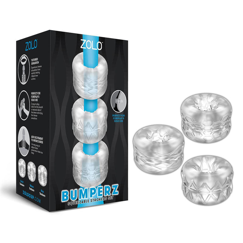 Zolo Bumperz - Clear Mini Blowjob Stroker Set-ZO-6044