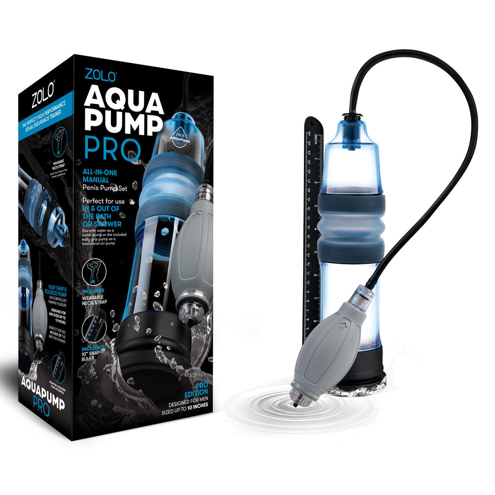 Zolo Aquapump Pro - Blue Water Penis Pump-ZO-6065