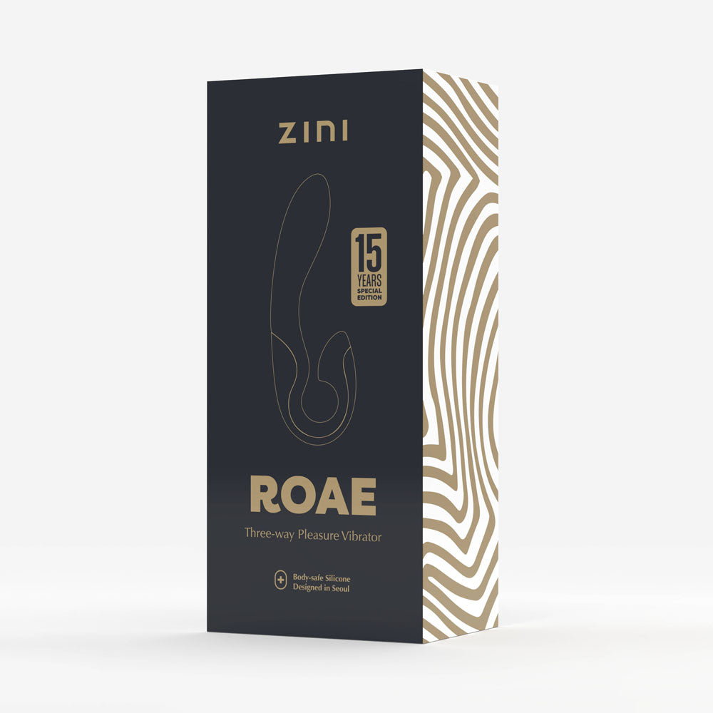 Zini Roae Special Edition - Black/Gold - Black/Gold 19.5 cm USB Rechargeable Vibrator-ZV011