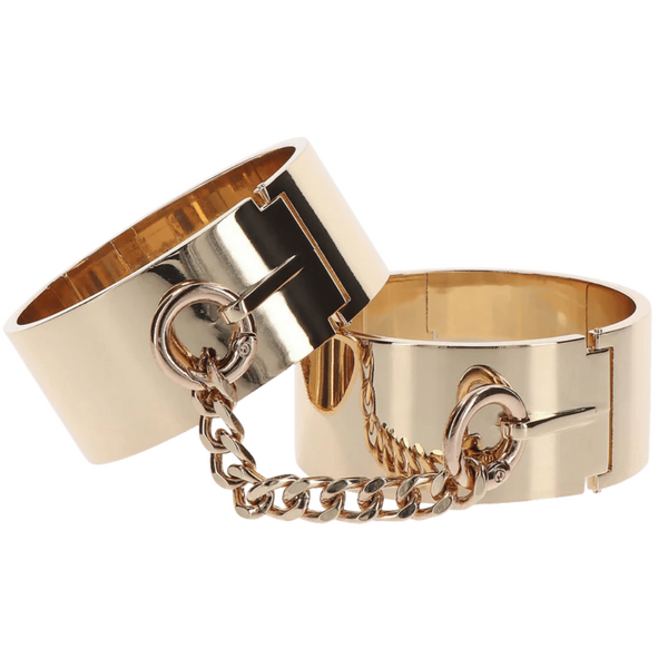 Slave Wrist Cuffs (Gold)-17300-GOLD