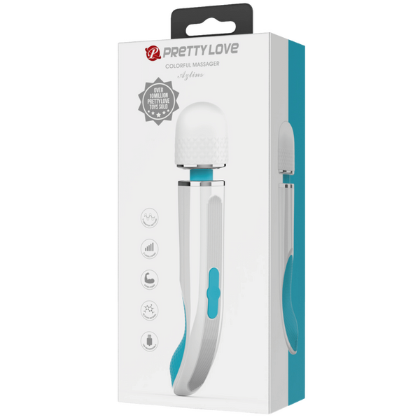 Charming Massage Wand 9.4" (Blue/White)-BI-014848-3