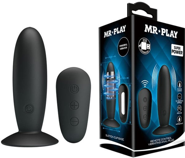 Remote Control Vibrating Anal Plug (Black)