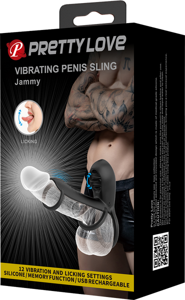 Vibrating Penis Sling Jammy (Black)