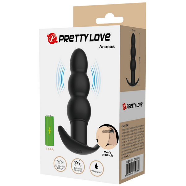 Silicone Butt Plug - Aeaeas (Black)-BI-040199