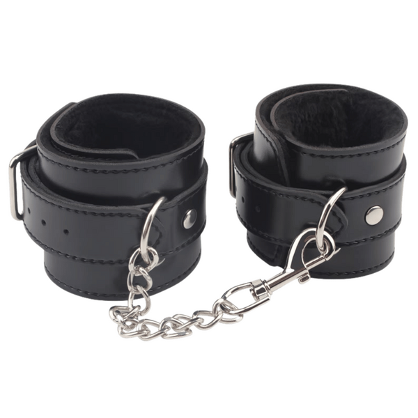 Obey Me Leather Ankle Cuffs (Black)