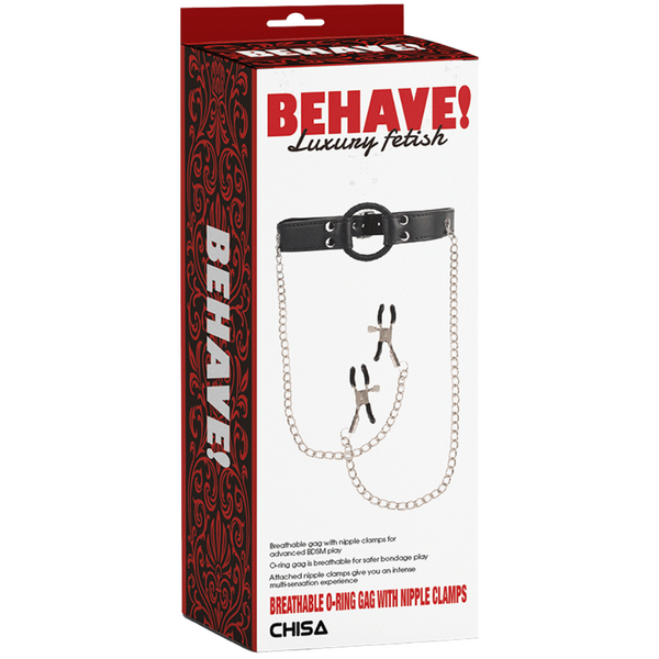 Breathable O-ring Gag with Nipple Clamps-CN-882481632