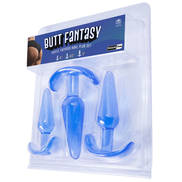 Butt Fantasy - Triple Tapered Anal Plug Set (Blue)