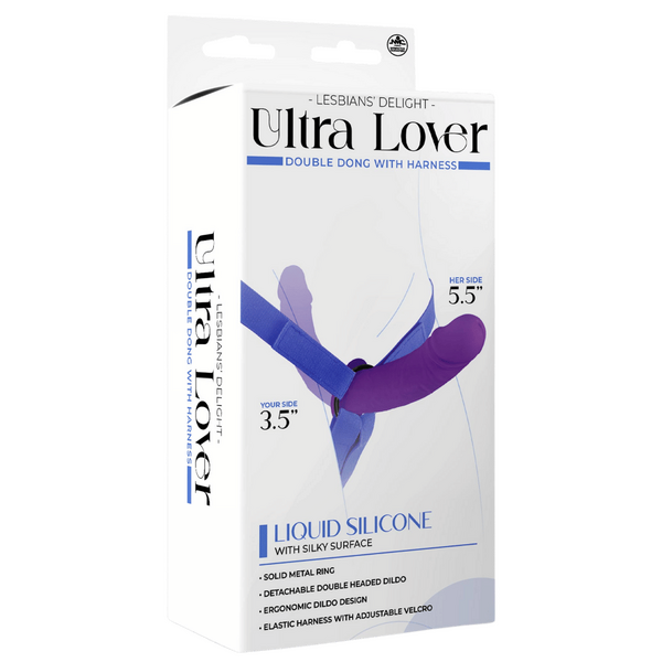 Ultra Lover - Double Dong Penetrix with Harness (Purple)-FNQ003A000-022