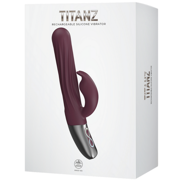 Thrusting Rabbit Rechargeable Silicone Vibrator (Rubine Red)