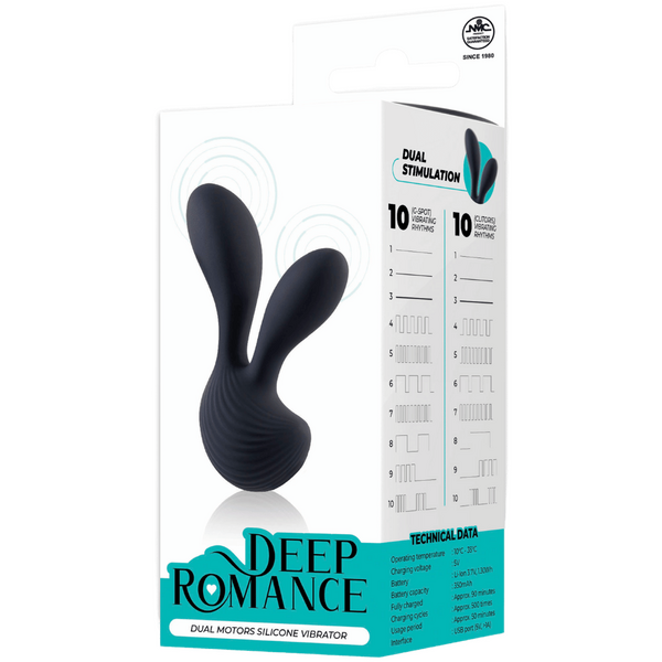 Dual Motors Silicone Vibrator (Black)