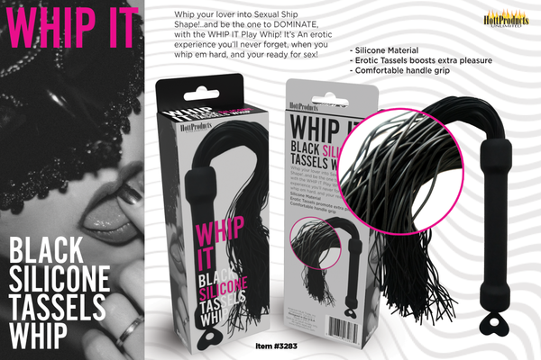 Whip It! Black Tassel Silicone Tassels Whip