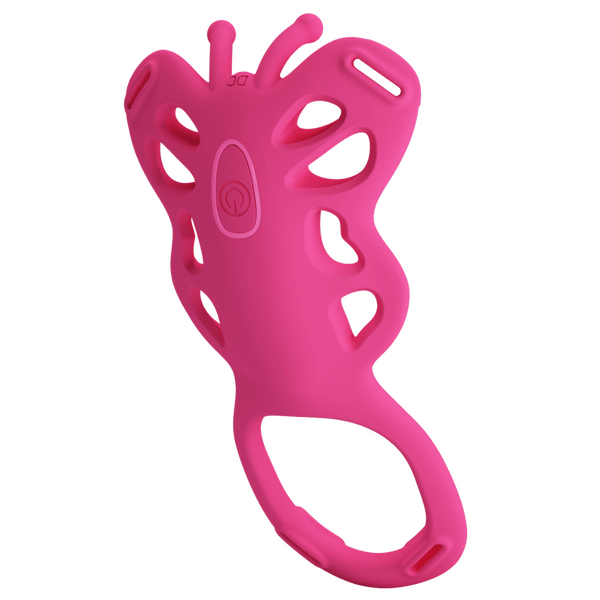 Rechargeable Strap-on Butterfly Massager - Aethon (Pink)-BI-022062HP